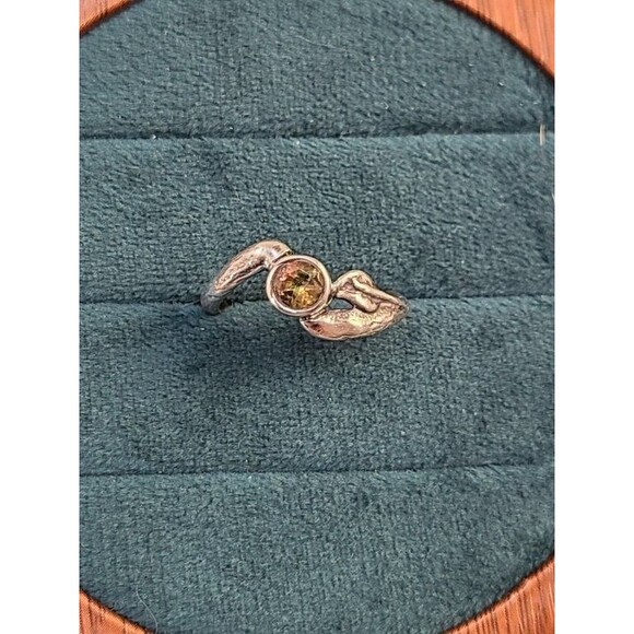 Sterling Silver BiColor Tourmaline Ring 925 Sz 7 Oval Gemstone Handmade Artisan - Picture 3 of 6